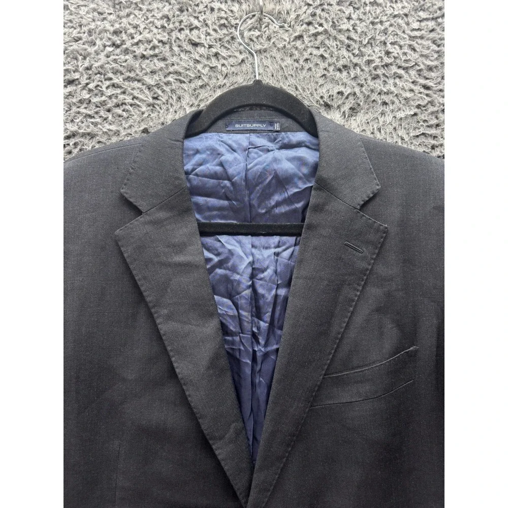 Suitsupply Reda Napoli Single Breasted Pure Wool Blazer Jacket Black Men Size 58